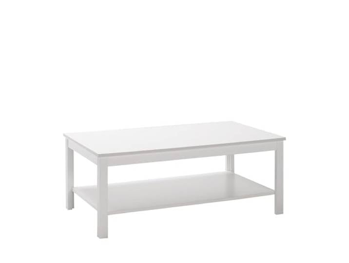 Hanah Home Moderner weißer Couchtisch, 103 x 60 x 40 cm 100% melaminbeschichtete Spanplatte, 16 mm stark Stilvoll und funktional für jeden Wohnraum