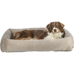 Trixie Xmas Livia-seng, firkantet, fløjlslook, 80 × 60 cm, beige (Hund), Hundebett + Katzenbett