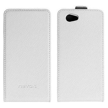Nevox RELINO Case for Sony Xperia Z1 Compact Flip Tasche, white-grey, Blister (4250686402087) (Sony Xperia Z1 Compact) (1208)