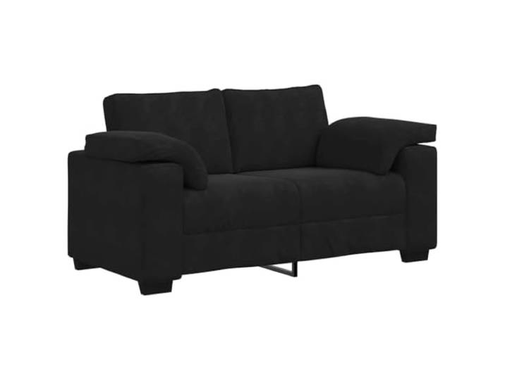 RJPLMFV Sofa, Velours, Schwarz, 160 x 77 x 82 cm Dicker Schaumstoff, Kissen aus Faserplatten, Rahmen aus Sperrholz, Wohnzimmer, Büro, Schlafzimmer