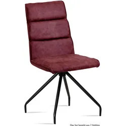 ESSZIMMERSTUHL (2er-Set) Devnet 47x92x60 Schwarz/Marsala