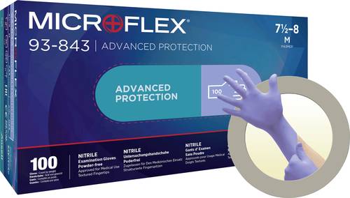 Ansell MICROFLEX 93843060 100 St. Nitril Einweghandschuh Größe (Handschuhe): XS, 5.5, 6 EN 21420:2020, EN 1149-1, EN 1149-2, EN