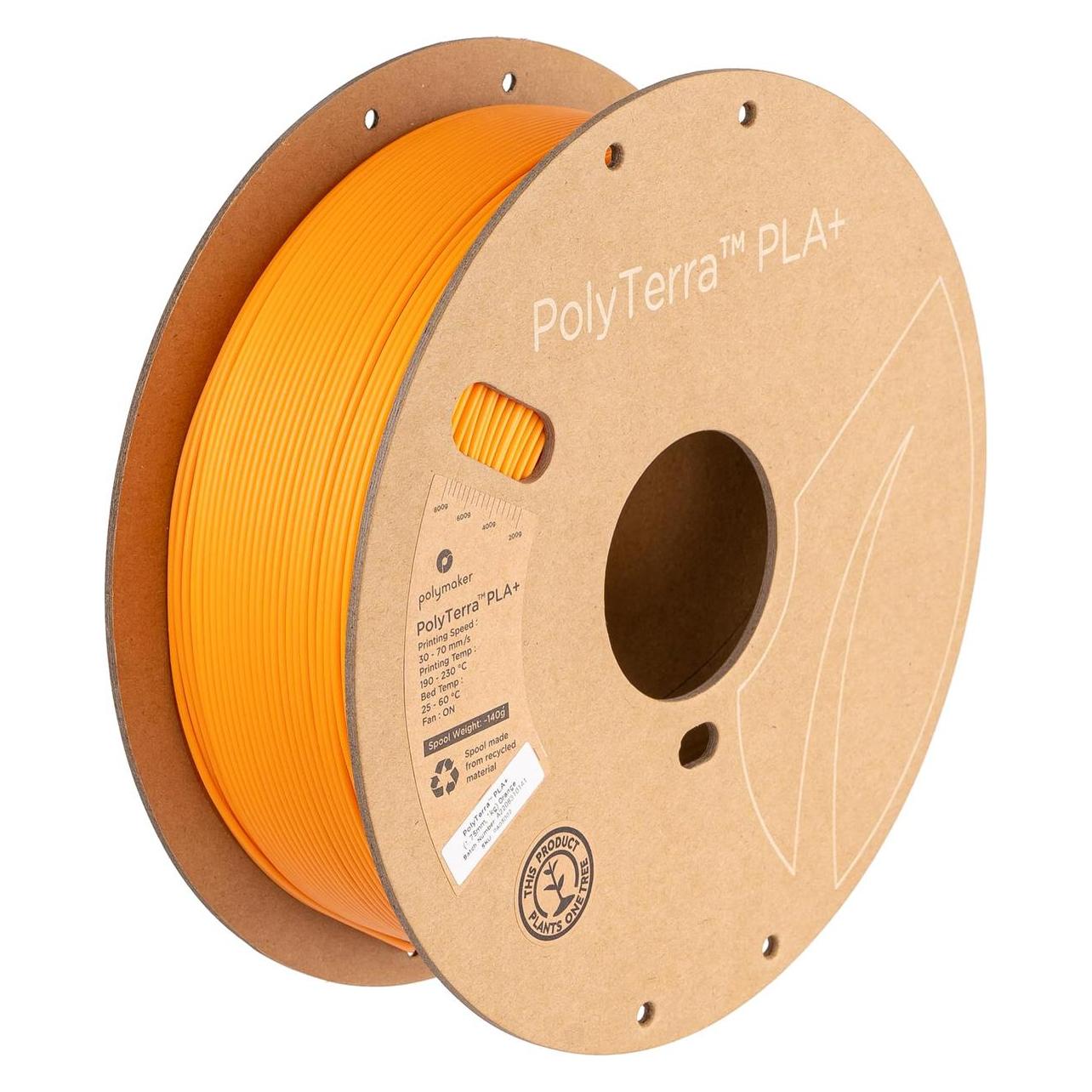 Polymaker PolyTerra PLA+ Orange 1.75mm 1kg (PLA, PLA+, 1000 g, 1.75 mm) (PA05002)