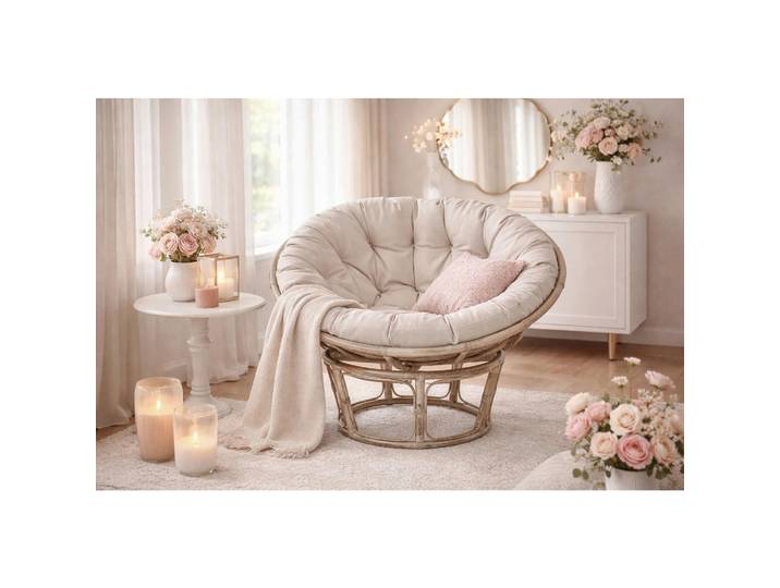 Mid.you Sessel, Grau, Rattan, massiv, Uni, Füllung: Vlies, 80x80x60 cm, Wohnzimmer, Sessel, Sonstige Sessel