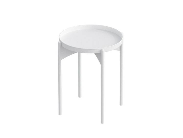 Calicosy Beistelltisch mit runder Metallplatte H57 cm - Cole, Weiß, 44x57x44 cm, Wohnzimmer, Wohnzimmertische, Beistelltische