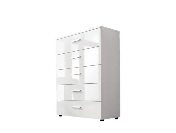 moebel-dich-auf Schubkastenkommode MALAGA 6 (65 cm breit), Fronten in weiß Hochglanz