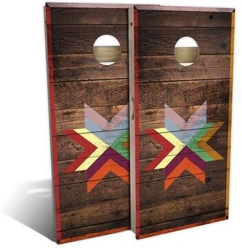 Skip's Garage Autumn Star Outdoor Cornhole Board Set