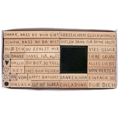 Stempelset Text, Deutsch, 100%