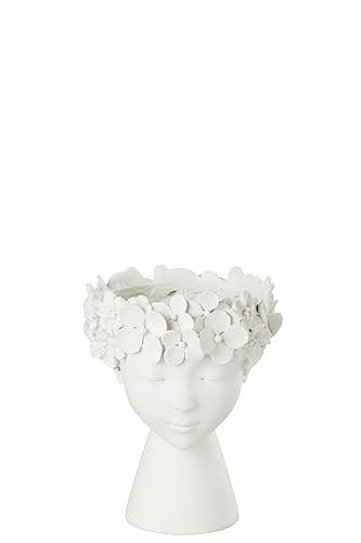 J-Line Bloempot Kop Wit Polyresin Tabletop