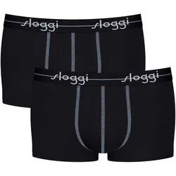 Sloggi Herren Hipster 2er Pack - Start Hipster C2P box, Boxershort, Baumwolle Schwarz / M