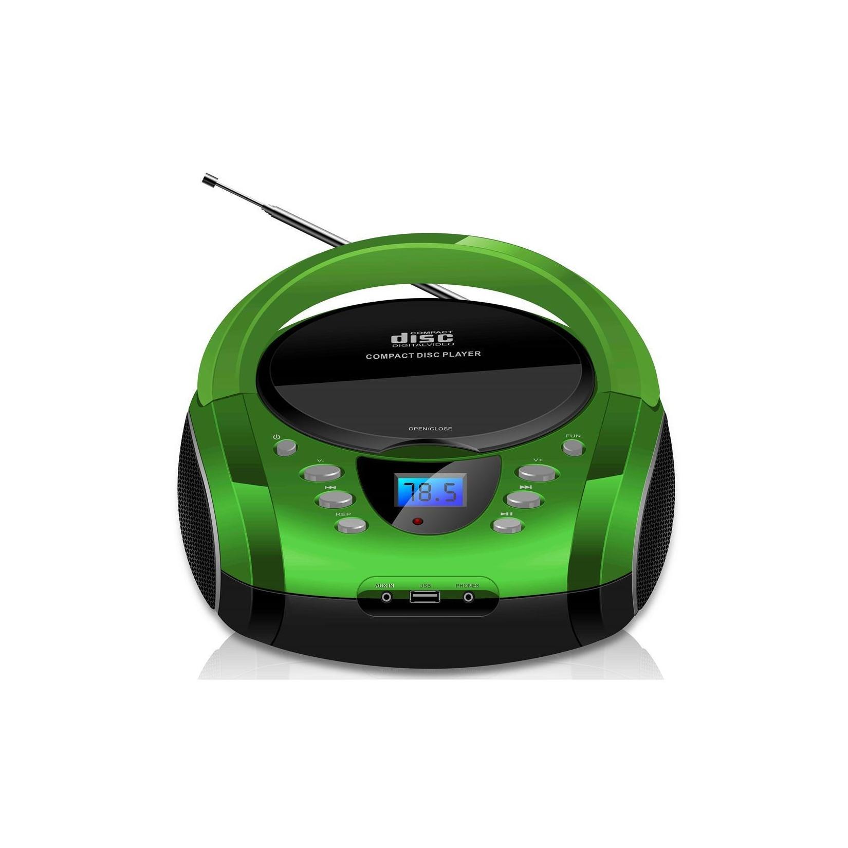 Cyberlux Tragbarer CD-Player Boombox CD/MP3 USB Kinder Radio grün