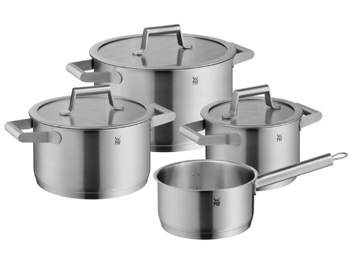 WMF Topf-Set Comfort Line Topf Set, 4-teilig, Cromargan® Edelstahl rostfrei 18/10 (Stapelbar), Induktion