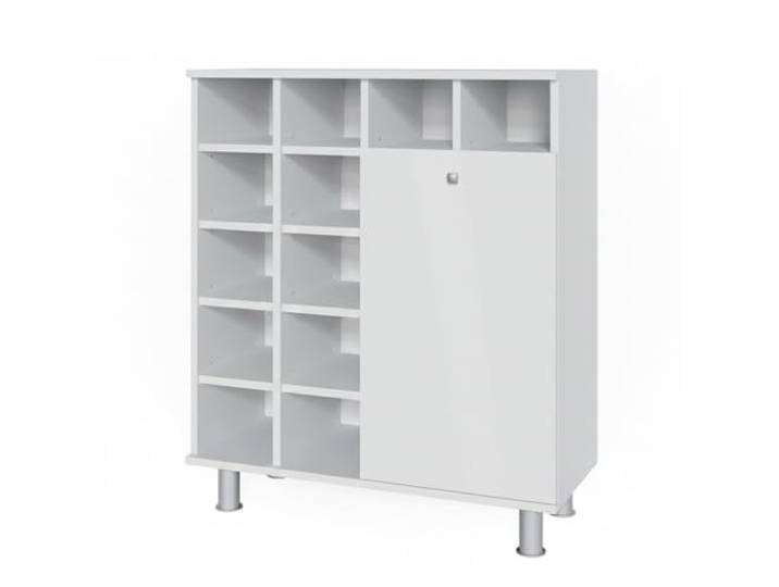 Vicco Wäscheschrank Fynn , Weiß 78.4 x 91.6 cm 1 Tür · 12 Ablagefächer · Mit kippbarem Wäschekorb · Übersichtliche Aufbewahrung · Übersichtliche Aufbewahrung