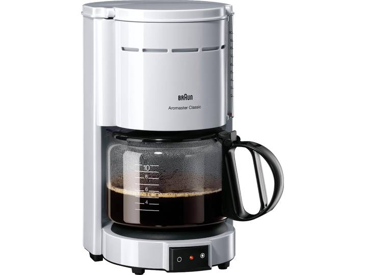 BRAUN Filterkaffeemaschine Aromaster Classic KF 47/1 , weiß, 10, Kaffeemaschinen, 1.000 W, automatische Abschaltung, herausnehmbarer Filterkorb, Filterkaffeemaschine