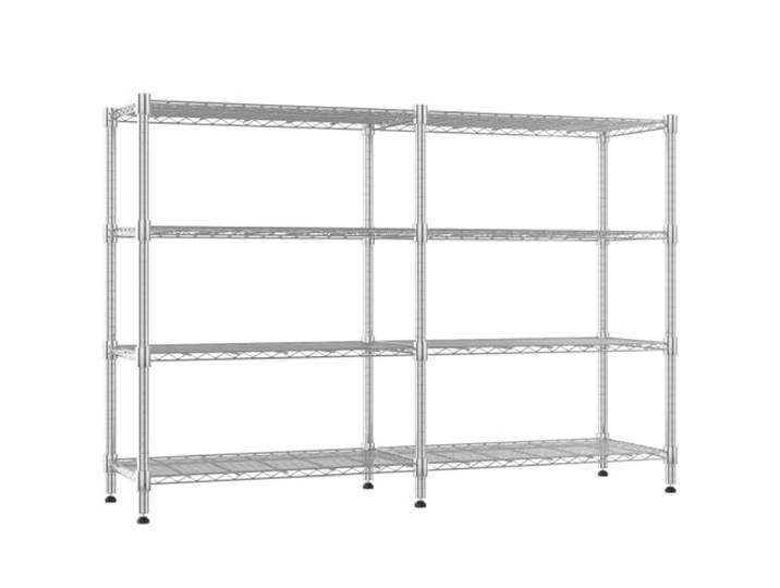 Himimi 4-stufige Lagerregale Schwerlastregal Garagenregal Höhenverstellbares Drahtregal Metallregal für Lagerung Regal für Lagerung Vorratsregale Küchenregal, 180B*45T*152Hcm Silber