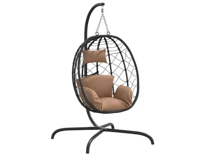 Chaise suspendue - UU - en forme d'œuf avec coussin taupe P559