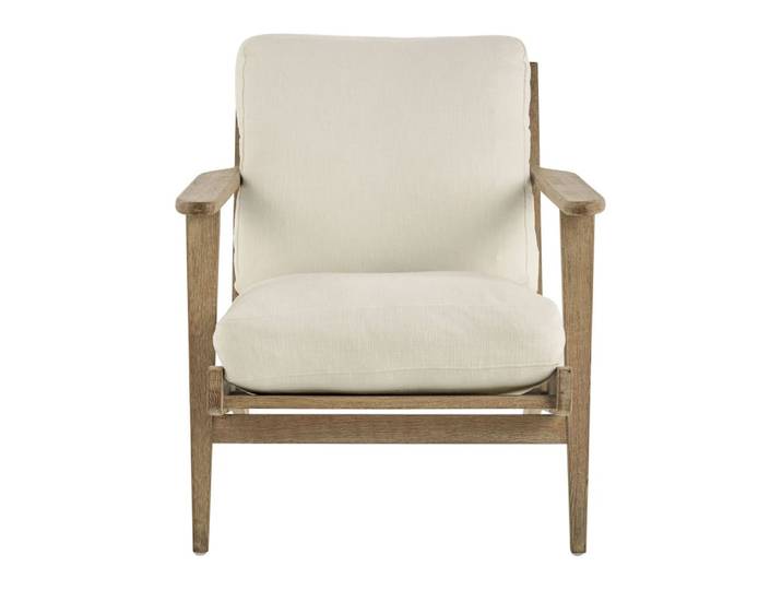 Fauteuil en coton et lin - écru