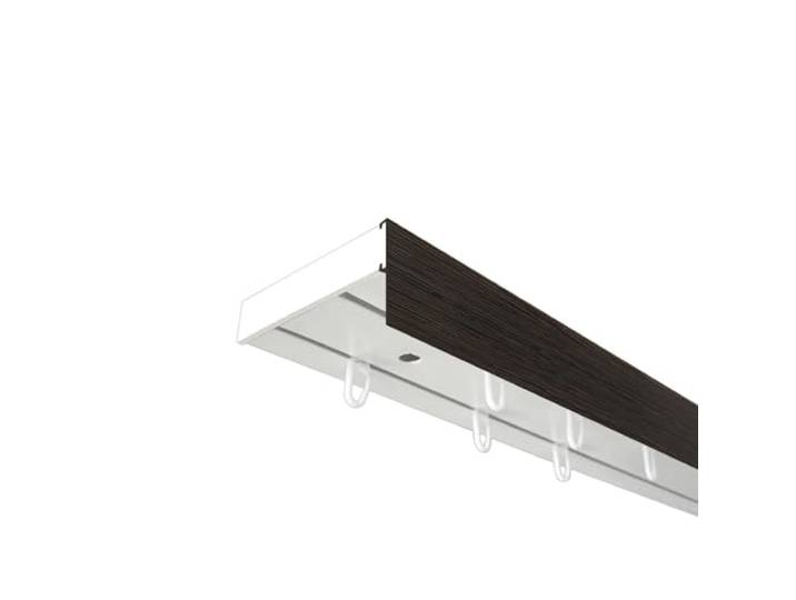 SN Deco Vorhangschiene SH 2-läufig Wenge Blende 5cm, Weiß, 120cm