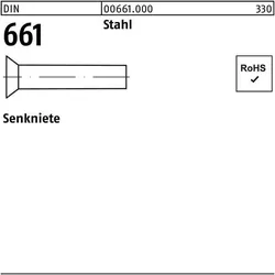 Nieten, Senkniete DIN 661 3 x 30 Stahl