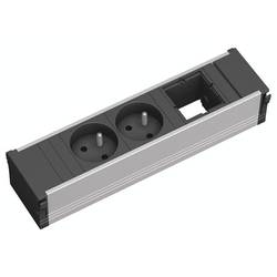Bachmann 912.010 Steckdosenleiste ohne Schalter Aluminium, Schwarz FR-Stecker