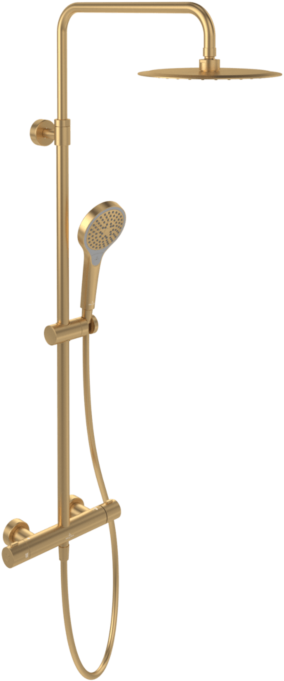Villeroy und Boch Verve Showers Duschsystem TVS10900500076 Thermostat, mit Umsteller, 3-strahlig, Wandmontage, brushed gold