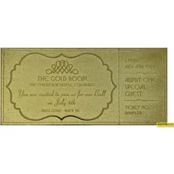 Fanattik THE SHINING - The Overlook Hotel Ball - Ticket Plaqué Or Collector 24k