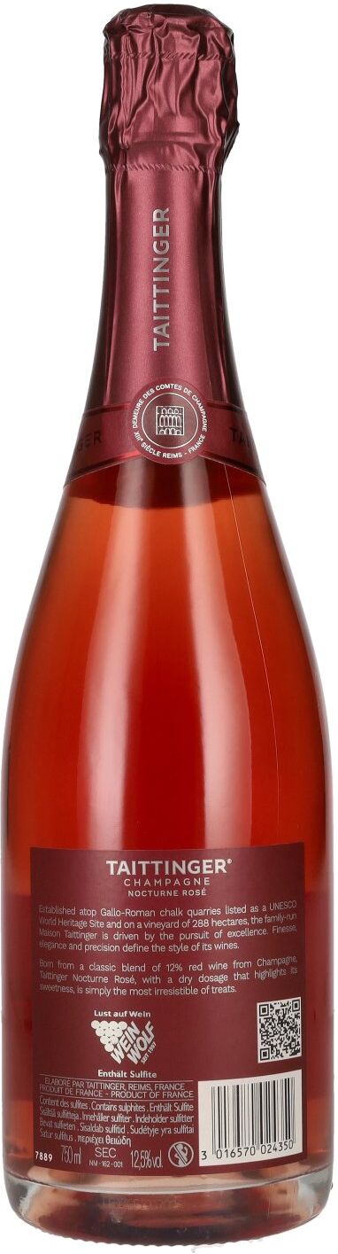 Taittinger Champagne NOCTURNE ROSÉ Sec 12,5% Vol. 0,75l