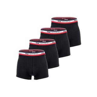 Boxershorts FILA "Boxershort 4er Pack", Herren, Gr. L, schwarz, Obermaterial: 95% Baumwolle CO. 5% Elasthan EL., Unterhosen
