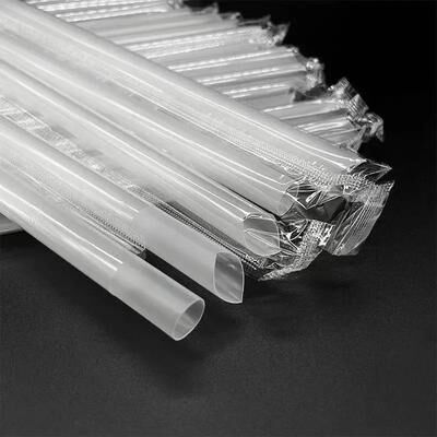 The Handy Homestead Premium Individually Wrapped Disposable Straws For Smoothies, Bubble Tea & Juice l