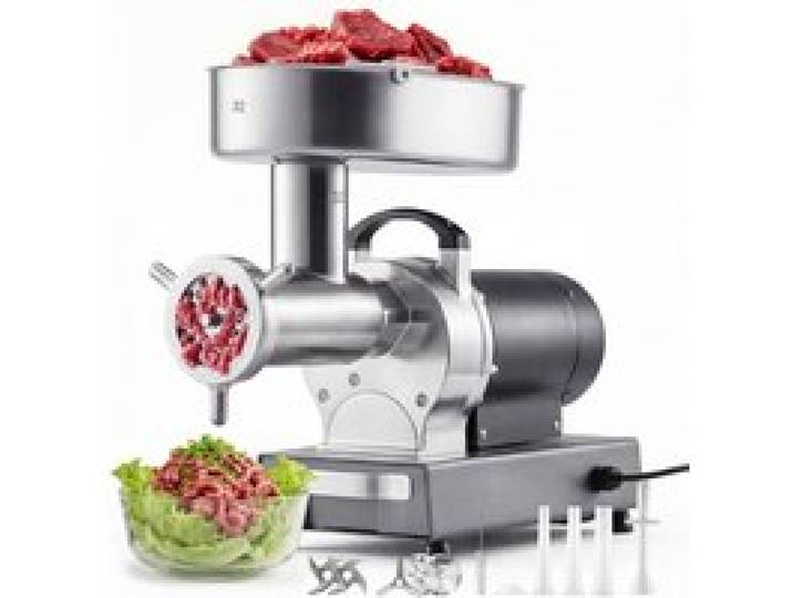 VEVOR Fleischwolf, 9,5 kg/min Kapazität, #32 Elektrischer Fleischwolf mit 3 Lochscheiben, Wurstaufsatz, 1100 W, 2-in-1 Küchenmaschine aus Edelstahl für Küchen & Restaurants