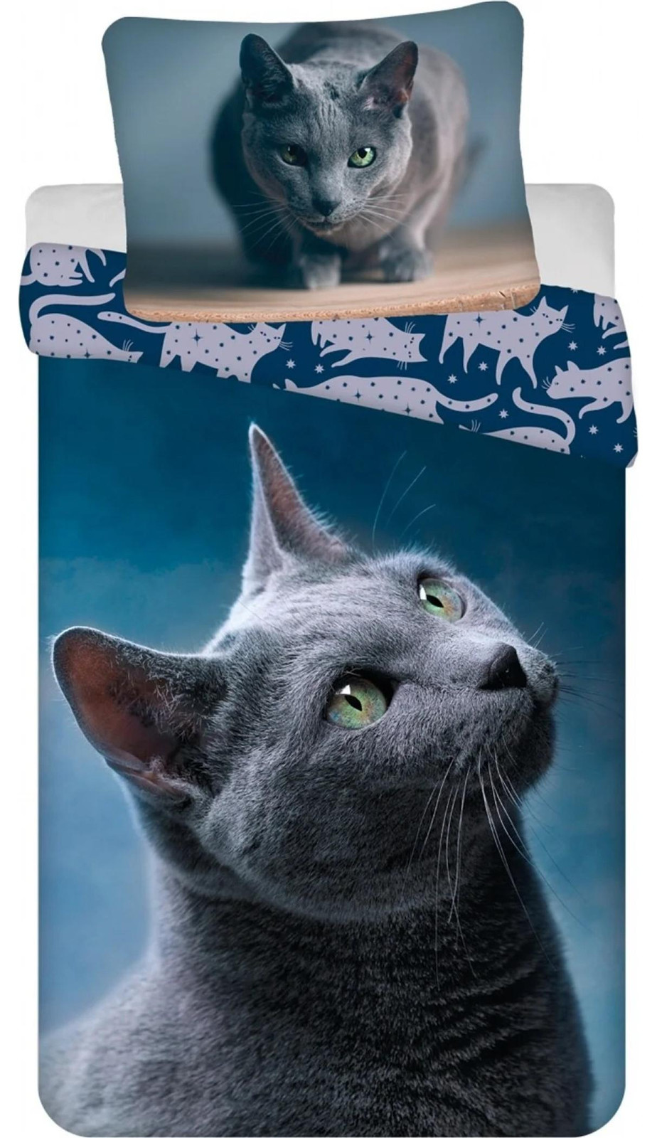 Sweet Home dekbedovertrek Cat Dark voor kinderen, 140 x 200 cm