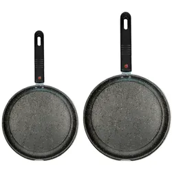 Mamù 2er-Set flache Backformen, antihaftbeschichtet, Aluminium, kratzfest, PFOA-frei, Ø 28/32 cm