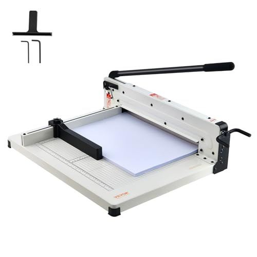 VEVOR Handmatige guillotine papiersnijder voor A3-formaat, capaciteit 400 vellen, wit, hardened steel