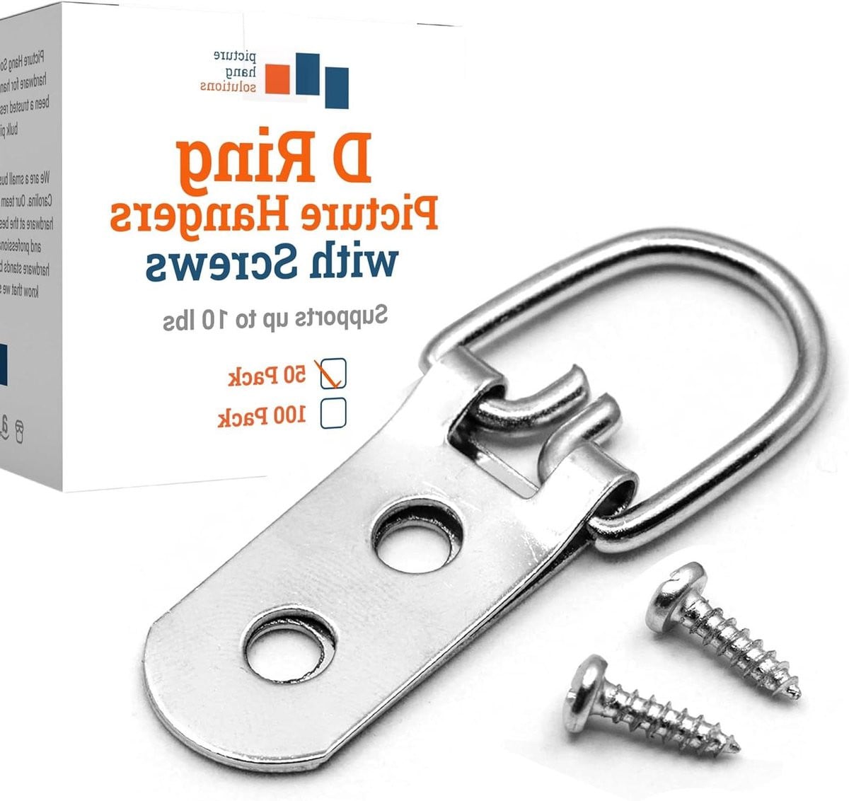 50 stuks D-ring fotohangers van sterke staallegering voor het ophangen van fotolijsten