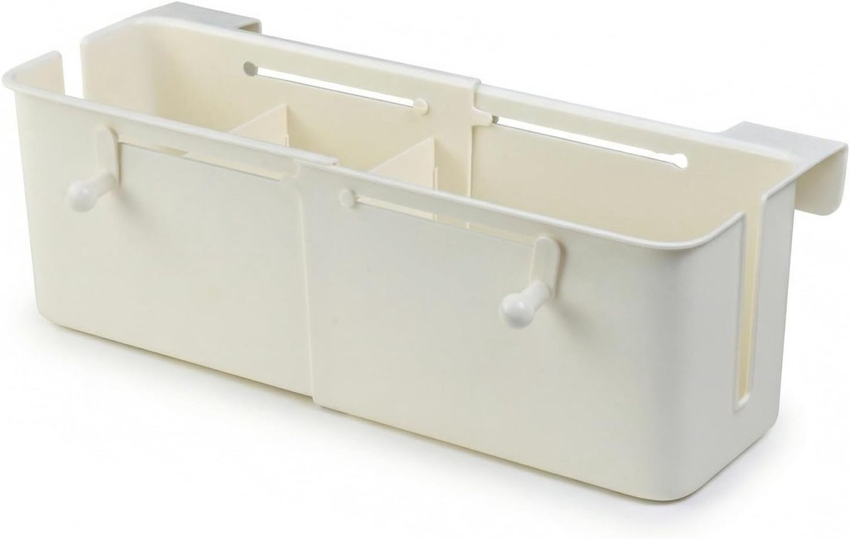 Multifunctionele bedorganizer met 2 afneembare haken voor slaapkamer, kantoor of als luierhouder