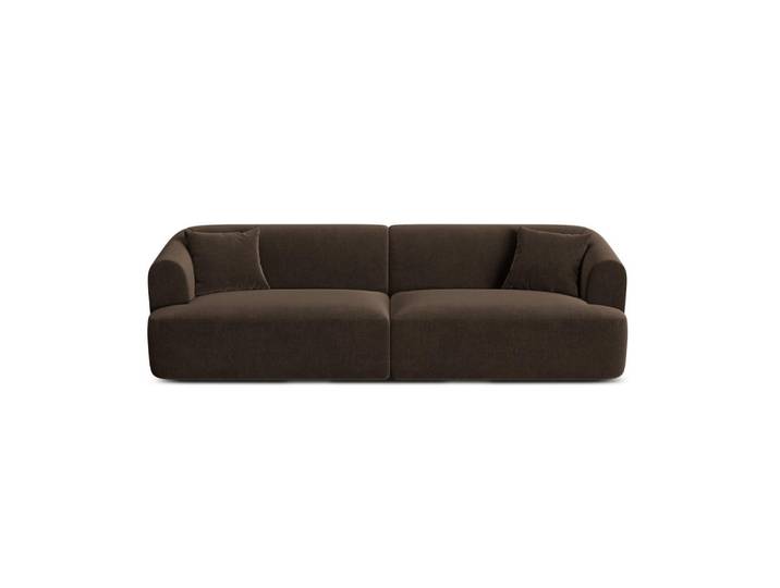 Cosmopolitan Design Modulares-Sofa Campi aus Samt Schokolade 4 Sitzplätze, Dunkelbraun, 90x70x255 cm, Wohnzimmer, Sofas & Couches, Sofas