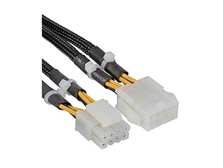 InLine® 26630A stroomverlenging intern, 2x4-polige stekker tot 8-polige bus, moederbord, 0,3m