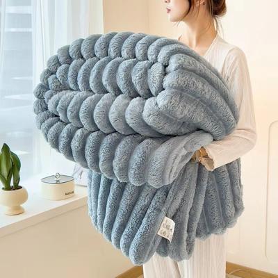 Inspired Finds Thick Wide Striped Flannel Multifunctional Blanket All Purpose Home Throw 2 78.74x90.55in
