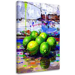 LEINWANDBILD Graffiti Limetten Zitronen Obst 60x90cm