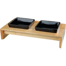 TRIXIE Napf-Set Keramik/Holz 2 x 0,4 Liter