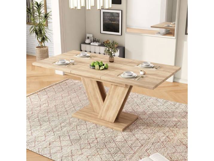 Table à Manger Extensible en Bois Table Carrée Extensible 4 a 6 Personne 140/180 x 80 cm Table de Salle à Manger Chene