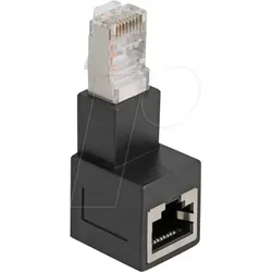 DELOCK 87862 - Netzwerk Adapter RJ45 Stecker / Buchse, Cat.6A, unten gewinkelt