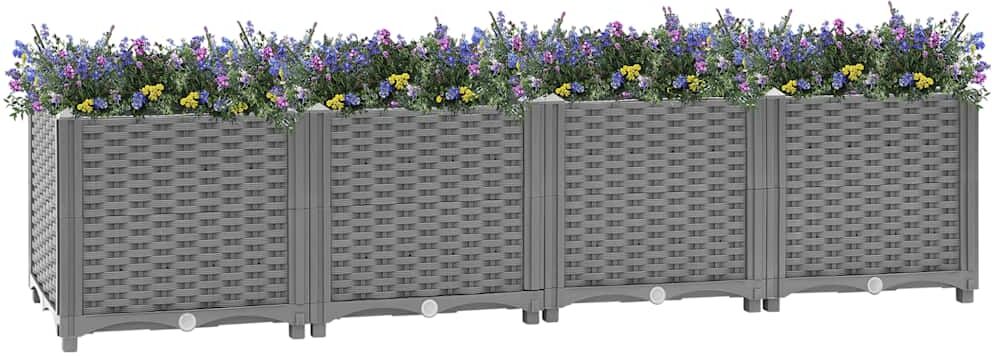 vidaXL Arriate polipropileno 160x40x38 cm Gris