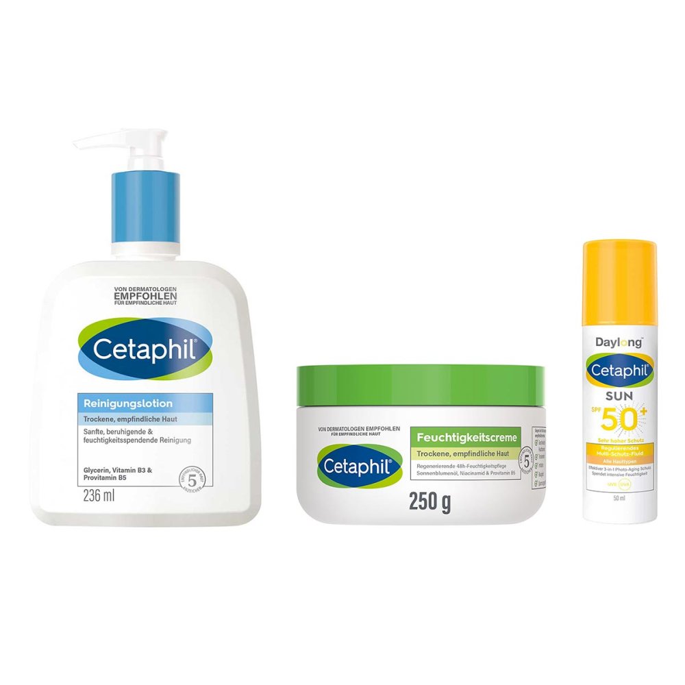 Galderma Laboratorium GmbH Cetaphil Pflegeset: Reinigen, mit Creme pflegen & UV-Schutz 08105383