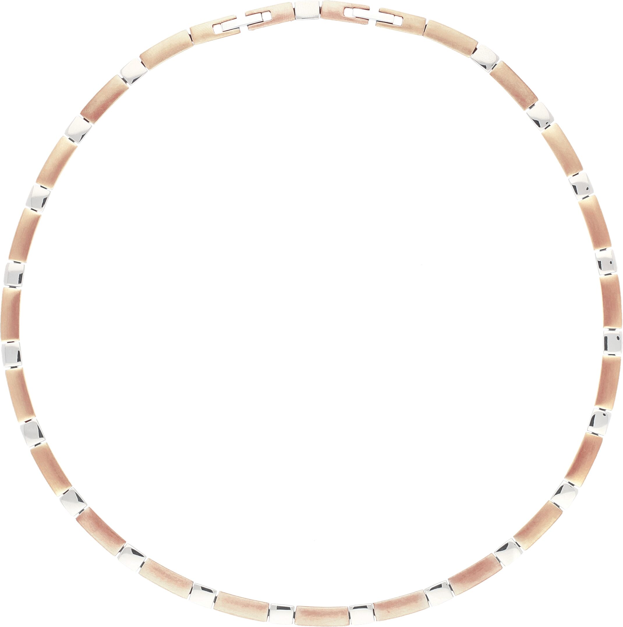 Gliederkette TITANIA "Titancollier", grau (roségoldfarben), Halsketten, Damen, Titan, Gliederkette, bicolor
