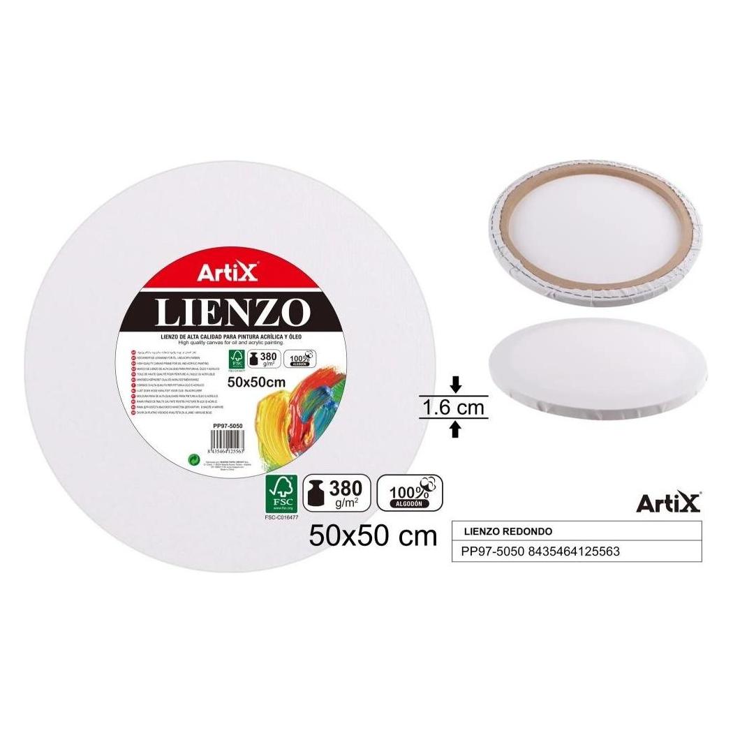 Artix Runde Leinwand 50x50x1,6cm 380G/m2 (57527716)