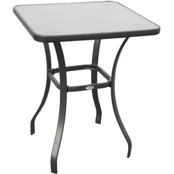 STILVORA Bistrotisch Metall/Glas Schwarz 68,5x68,5x84 cm, pflegeleicht