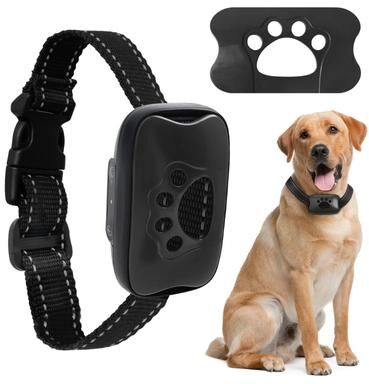 Inspire Select USB Rechargeable Anti Bark Dog Collar Smart Ultrasonic & Vibration Training Device For Safe Bark Control black