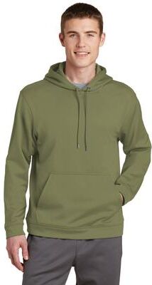 Sport-Tek F244 Sport-Wick Fleece Hooded Pullover T-Shirt in Olive Drab Green size 4XL   Polyester