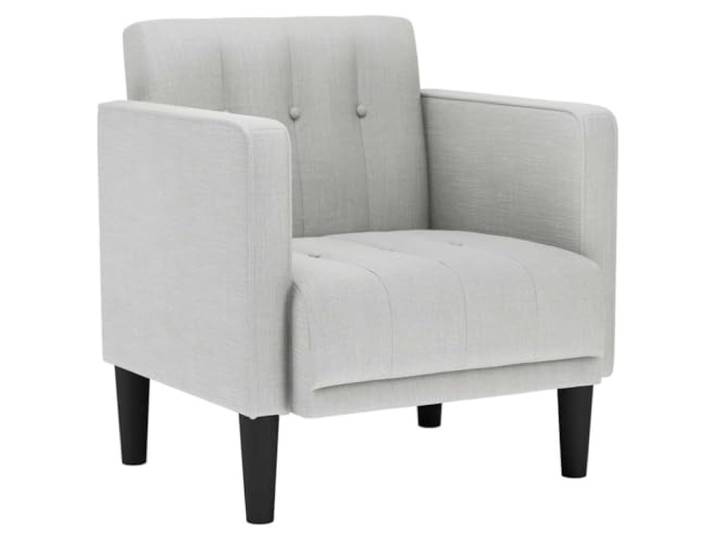 Sofa Armlehnstuhl Cloud Grey 53 cm Stoff Polyester Schaumstoff und Feder, Sperrholzrahmen, Füße stabil für Wohnzimmer und Arbeitszimmer, Universal Design